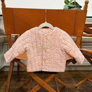Zara Pink Quilted Patterned Baby Jacket